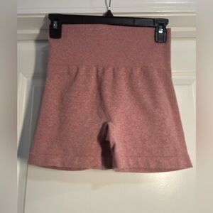 Women's Heathered Pink High-Waisted Shorts-4"